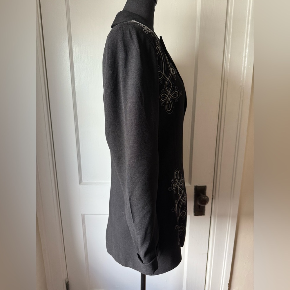 Embroidered Black Blazer - Picture 7 of 9